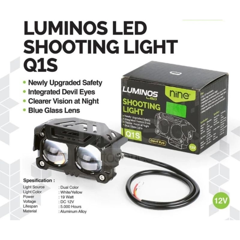 LAMPU TEMBAK SOROT LASER MOBIL MOTOR 2 MATA Q1S NINE LUMINOS