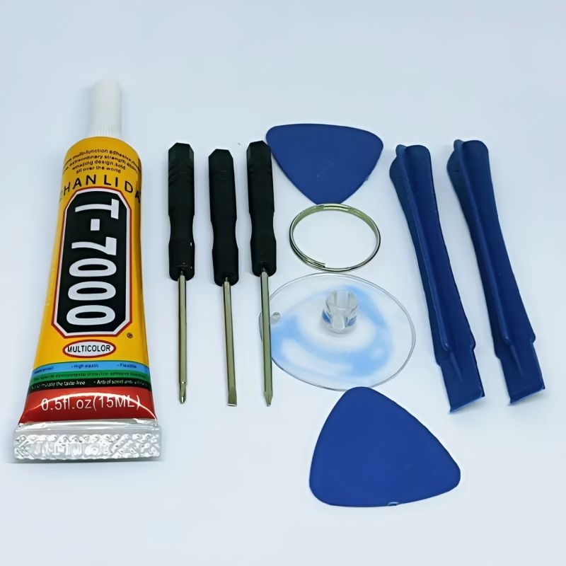 Obeng Set 8 in 1 Obeng Hp / Obeng Mini Set + Lem B7000 15ML + Lem T7000 15ML + Lem B7000 3ML