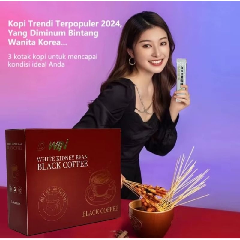 

D-WIN White Kidney Bean Black Coffee isi 40 per kotak