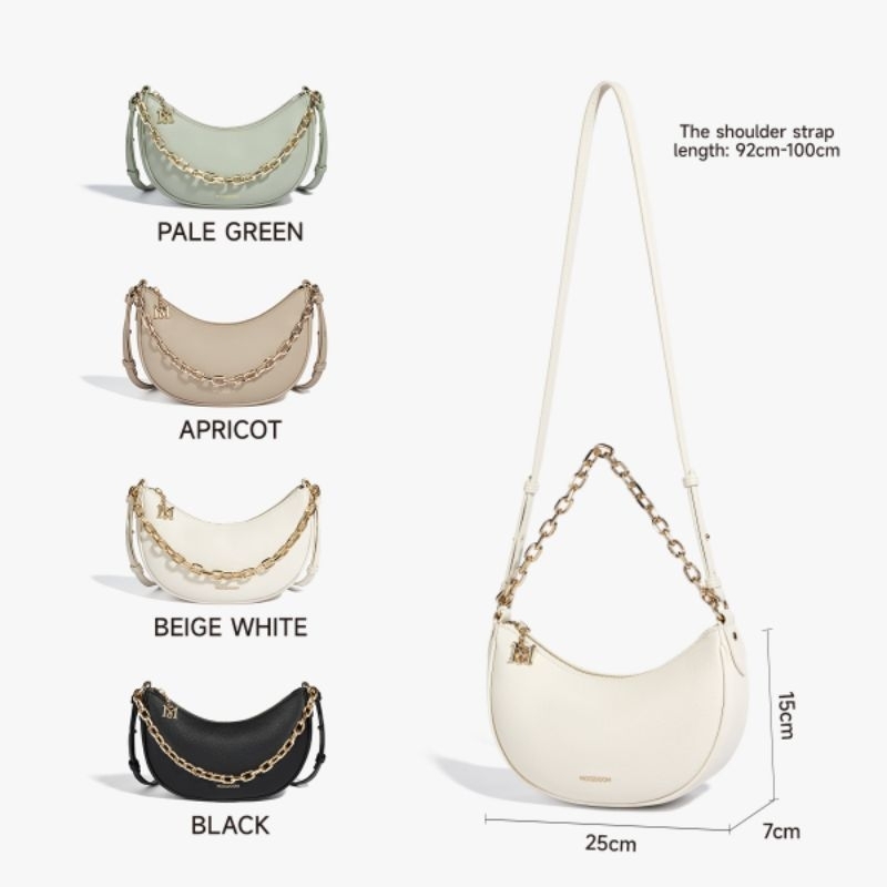 MOSSDOOM Tas Selempang Wanita Carina Bag Tas Bahu Bulan Sabit Warna Green