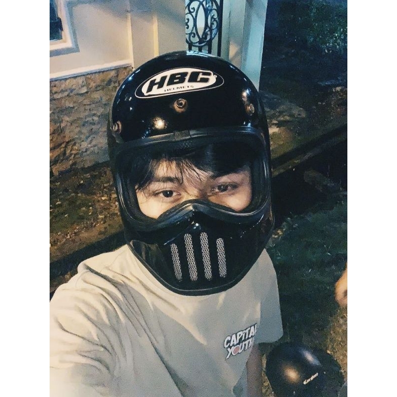 Helm Cakil HBC Black Glossy Bekas - Seperti Baru