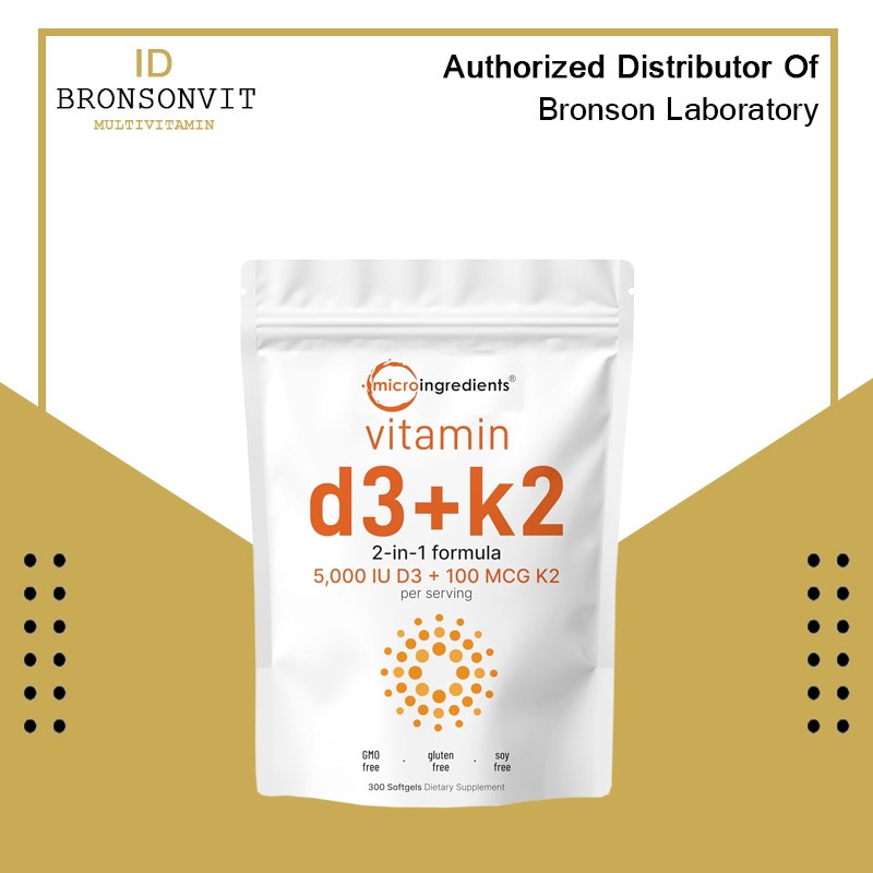 Micro Ingredients MicroIngredients Vitamin D3 5000IU K2 100mcg 300 Softgels