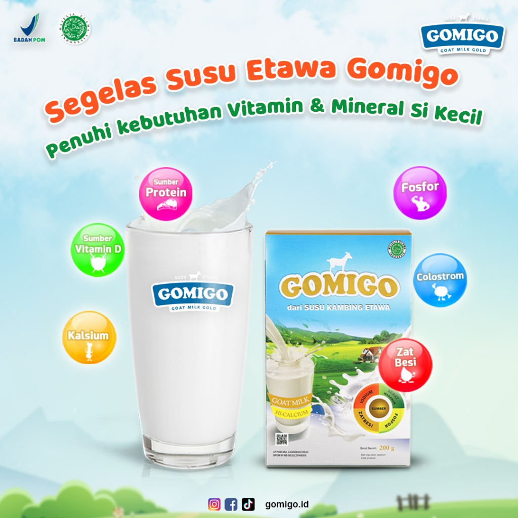 

GOMIGO Susu Kambing Etawa Plus Kolostrum Untuk Menambah Nutrisi Anak dan Kecerdasan Otak