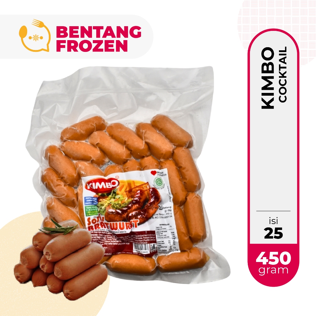 

Kimbo Sosis Sapi Bratwurst Cocktail 450gr Isi 25 / Sosis Cocktail Breakfast