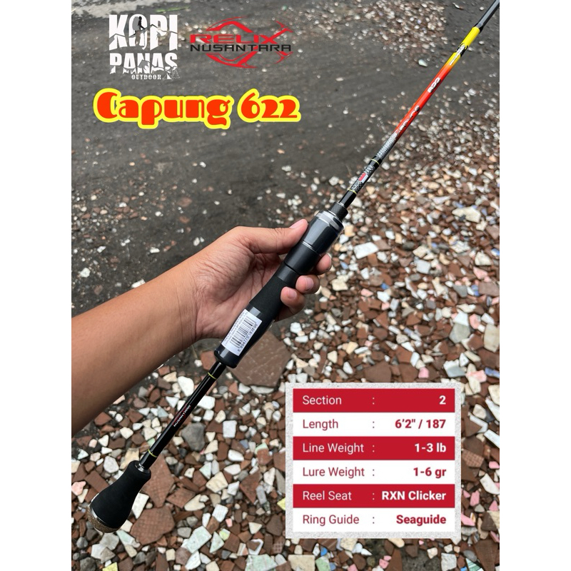 Joran Rod Relix Nusantara Capung 622 1-3 lb Gen 2 3 4 SE Penta Ultralight Fishing
