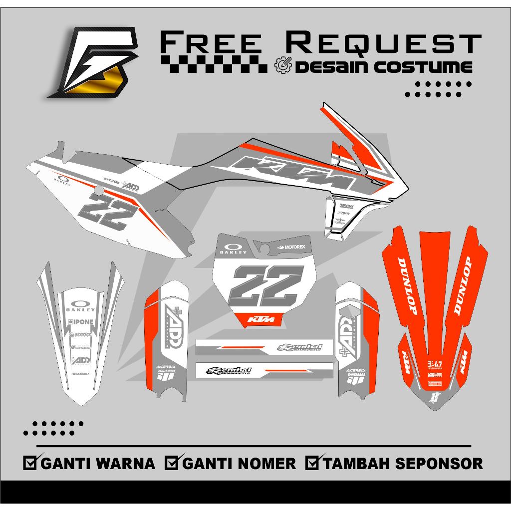 DECAL STICKER KTM 85 2020 DECAL STIKER KTM 85 2020 FULL BODY FREE COSTUME DESIGN