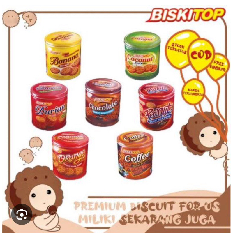 

BISKITOP biskuit 350gr kaleng aneka rasa