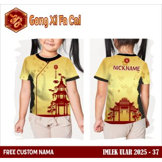 Baju imlek 2025 kaos anak cewek cheongsam changsan jersey tahun baru cina