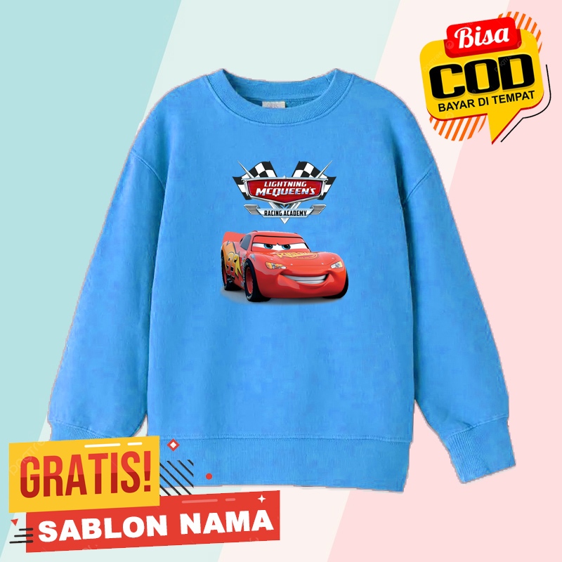 Jaket Sweater Anak Motif Lightning McQueen Racing Academy - Sweater Anak Laki Laki - Perempuan