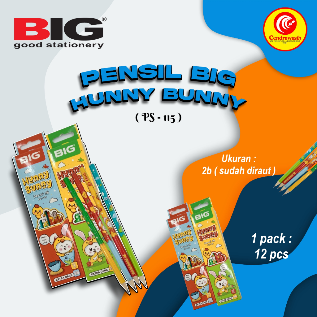 

PENSIL BIG HUNNY BUNNY 2B PS-115 PACK