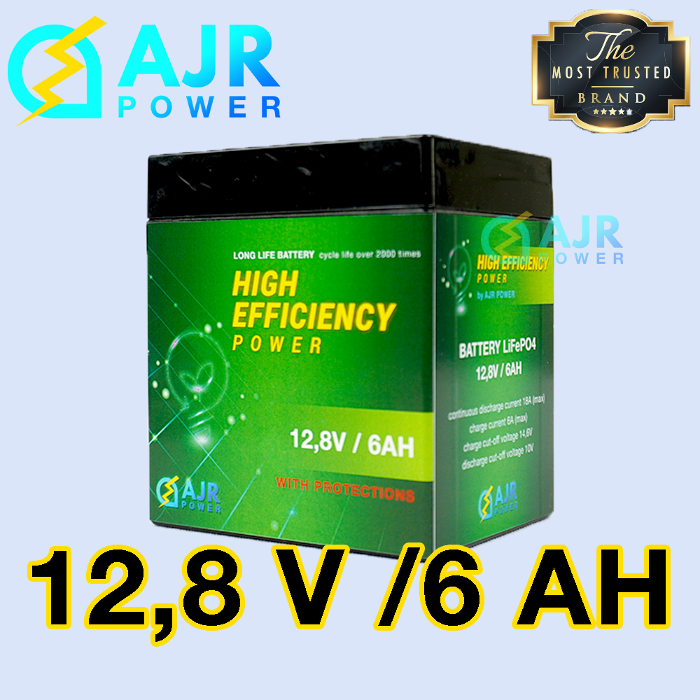 AKI ACCU LITHIUM BATTERY BATERAI LiFePo4 AJR POWER UPS Emergency MOBIL MOBILAN ANAK 12V 6AH BMS