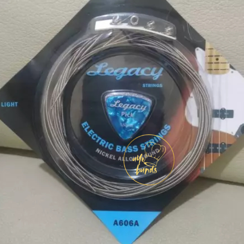 Senar Gitar Bas Bass Elektrik String Legacy A606 Satu Set 4 Pcs Hard Tension Set Pik Pick Original