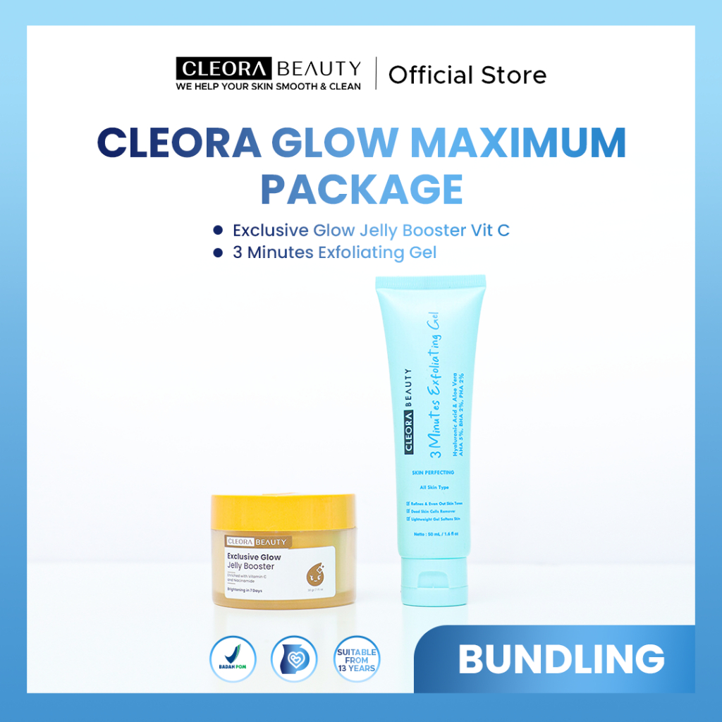 Cleora Beauty Glow Maximum Package (Exfoliating Gel + Exclusive Glow Jelly Booster Vit C)