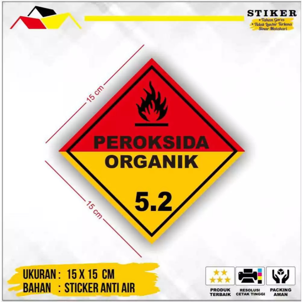 

Stiker Label Tanda Simbol B3 Peroksida Organik