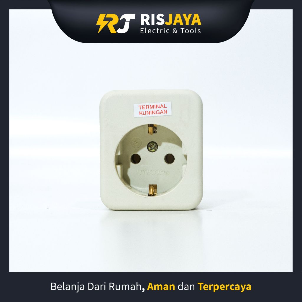 Stop Kontak Arde Uticon Colokan Terminal Kuning  1 - 6 Lubang
