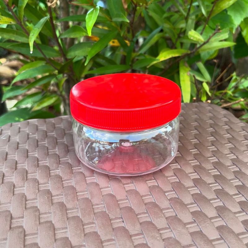 Toples 200ml Tutup Merah Plastik Diameter 9cm Tinggi 5cm