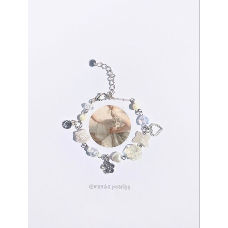 Gelang manik|| gelang manik rantai|| gelang manik rantai putih