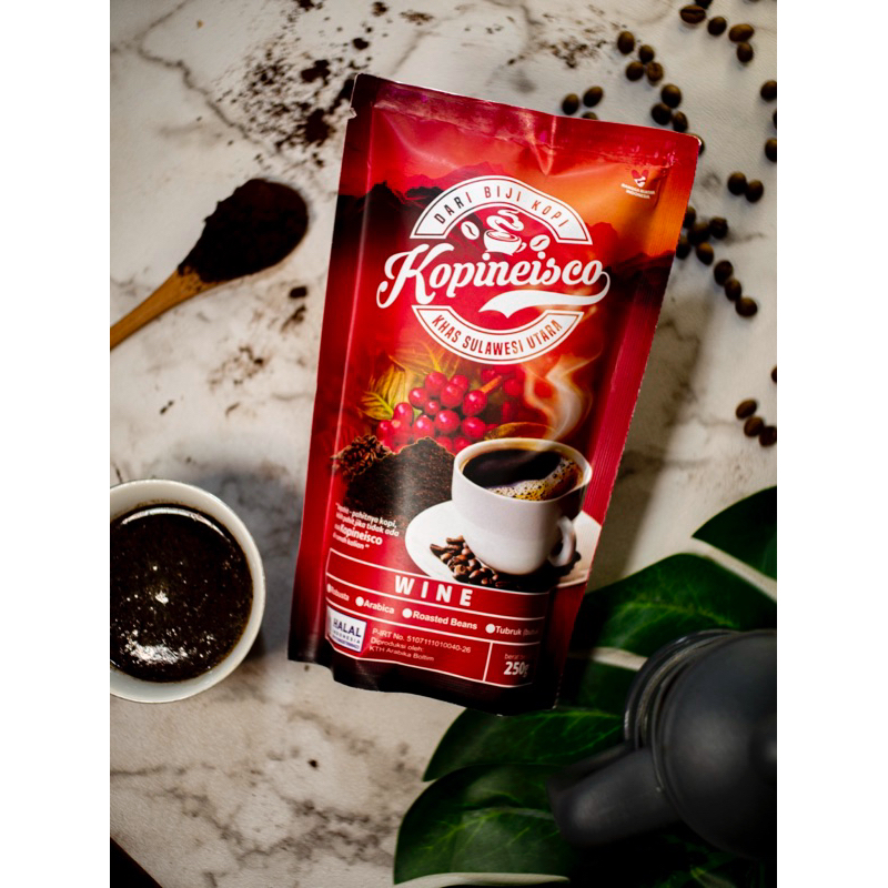 

Kopineisco kopi bubuk robusta bijimerah aroma wine 200gram