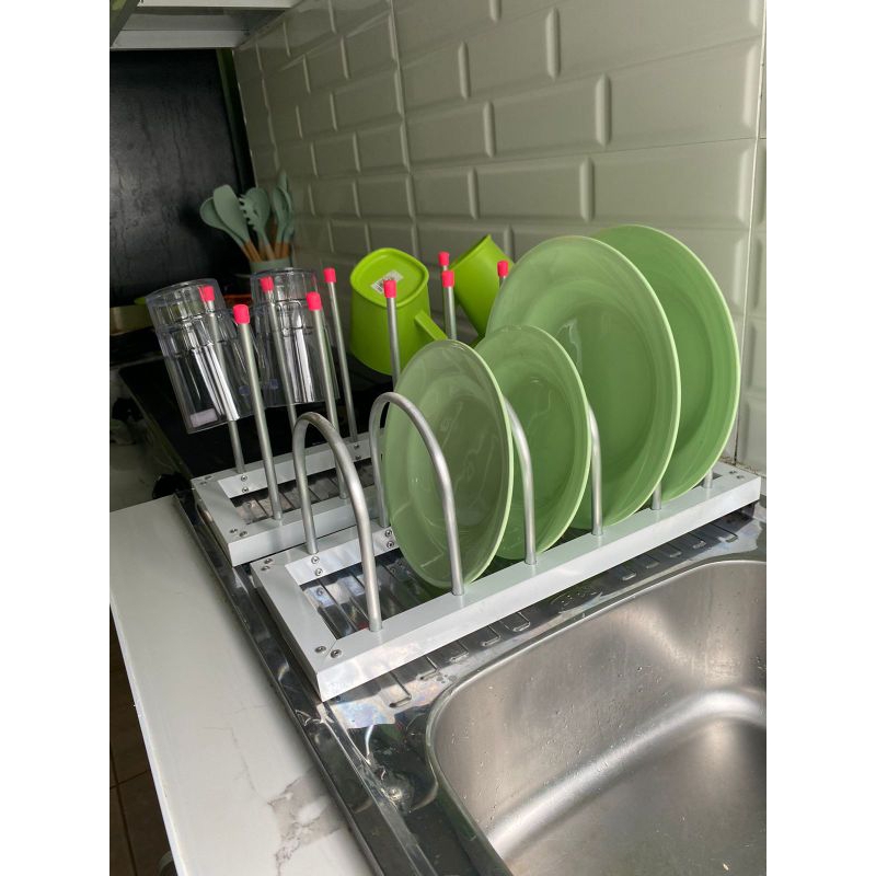 Rak Piring Aluminium Mini Kecil Untuk di Meja Makan an Wastafel