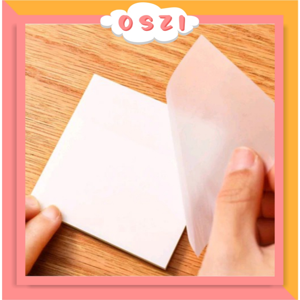 

❄ OSZI ❄ sticky notes transparan memopad stationery sticky notes aesthetic warna warni memo pad pink school stuff alat tulis untuk kantor sekolah perintilan sekolah lucu S145