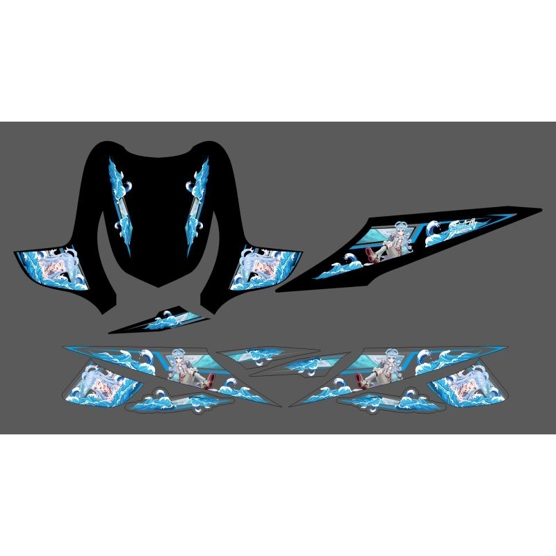 STRIPING STICKER TRANSPARAN BEAT KARBU DESAIN ANIME KOBO KANAERU