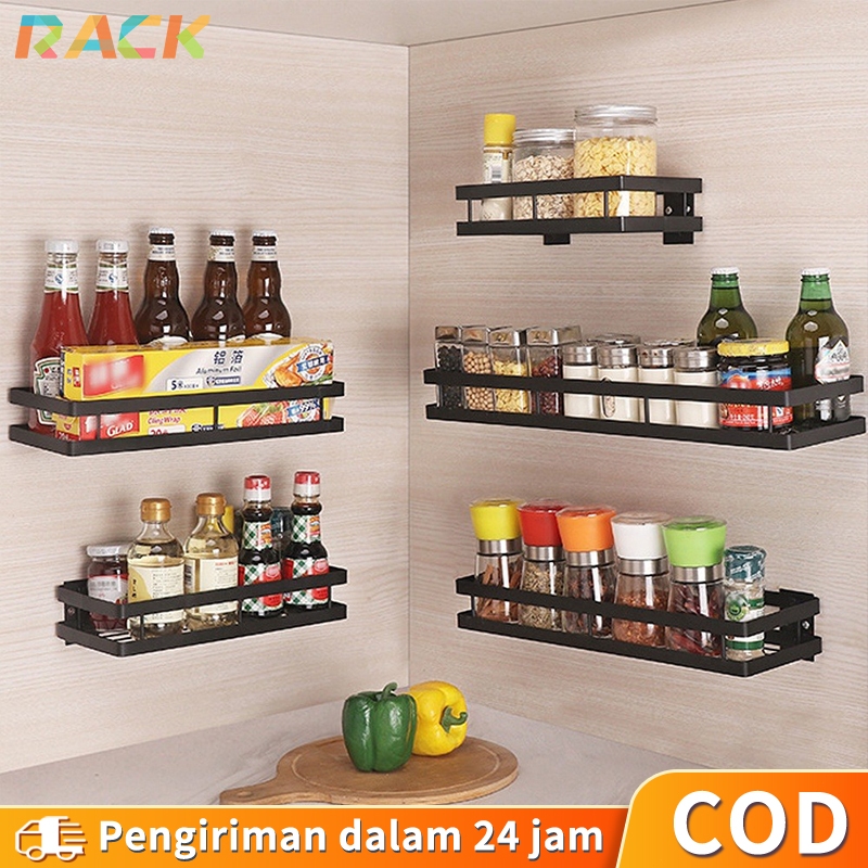 Rak Bumbu Tempel Rak Besi Rak Stainless Rak Makeup Rak Serbaguna Rak Gantung Rak tempel dinding 4 uk
