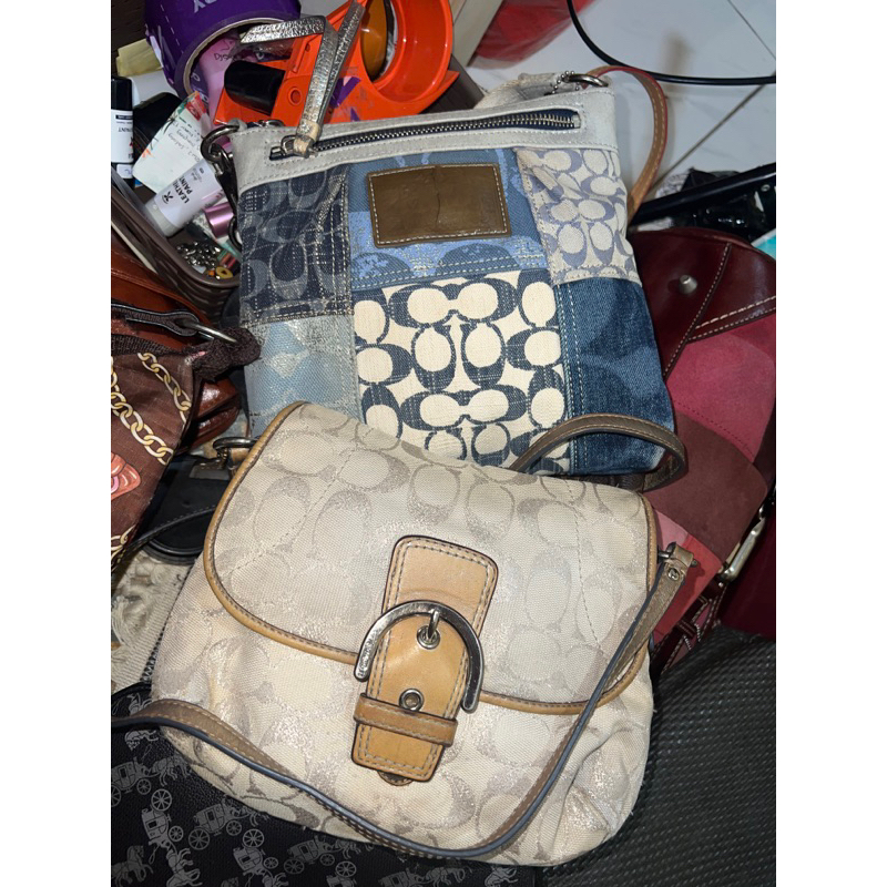 [PRELOVED THRIFTED] Sling Coach soho dan Patchwork denim