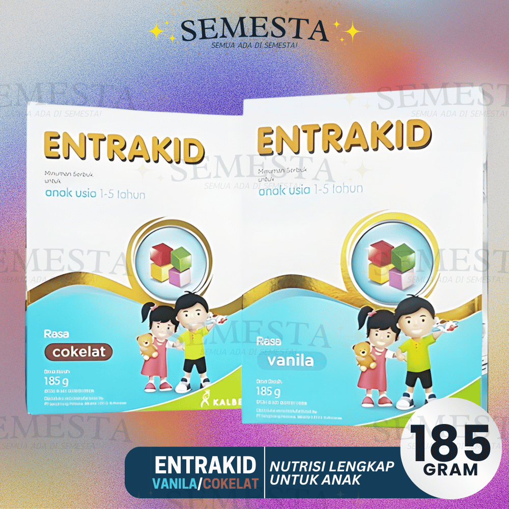 

ENTRAKID 185gr (Usia 1-5 Tahun) Vanila/Cokelat - Nutrisi Lengkap Untuk Anak