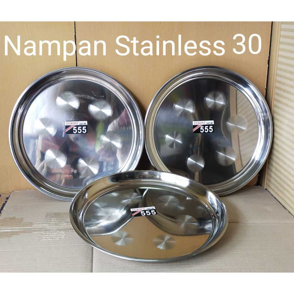 Nampan Talam Bulat Stainless Steel 30. - 40/ 555 / Stainless
