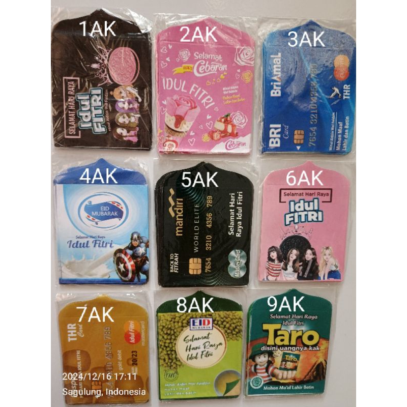 

(MIN. ORDER 3 PAK) amplop lebaran mini isi 10pcs/pc sudah di lem siap pakai