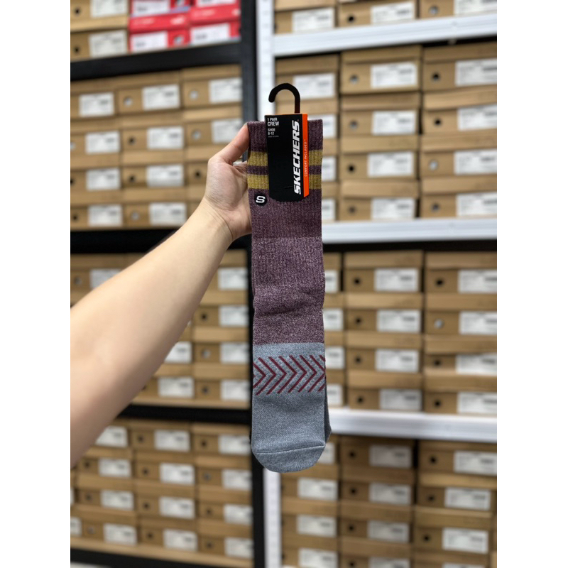 KAOS KAKI PANJANG SKECHERS WANITA CREW SOCKS 1PAIRS SKEJU119425R ORIGINAL SKECHERS