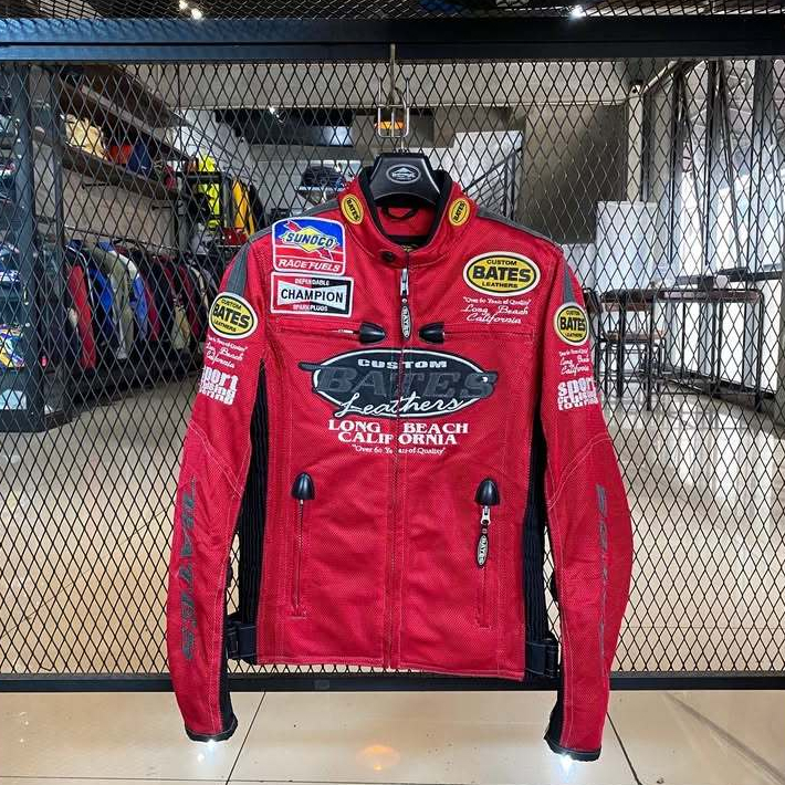 Jaket Motor Bates | Leather Red | BB (45kg-55kg) | Original Bates Jaket Riding