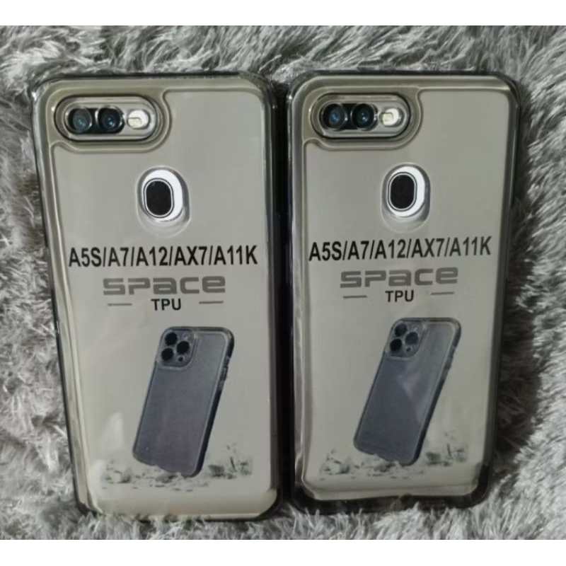 OPPO A12/A7/A11K/F9 case hitam bening SoftCase Soft Case TPU Kristal Bening Tahan Banting FULL KARET