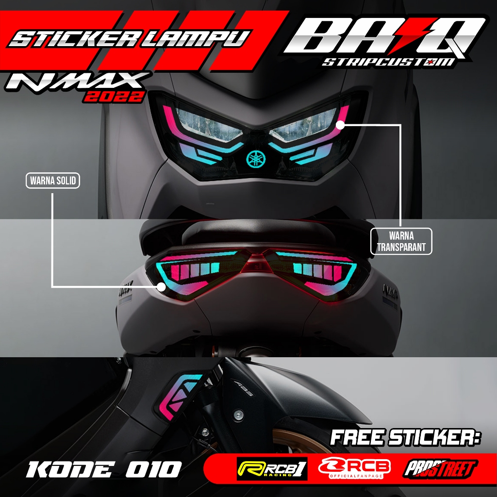 010 STICKER LAMPU DEPAN NMAX 2022 - STICKER LAMPU ALIS NMAX 2022 MOTIF LIST SIMPLE
