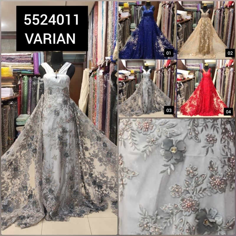 kain Tile Brokat Payet Kembang Timbul 5524011 VARIAN