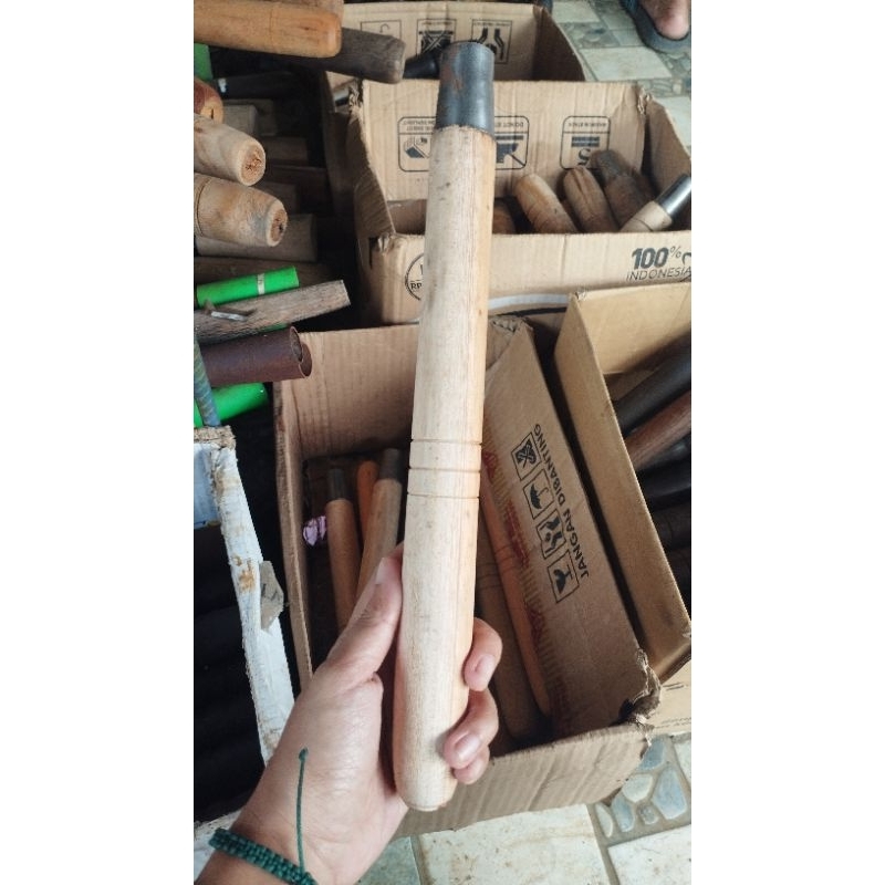 Gagang sabit kayu NATURAL PANJANG 30cm plus karah