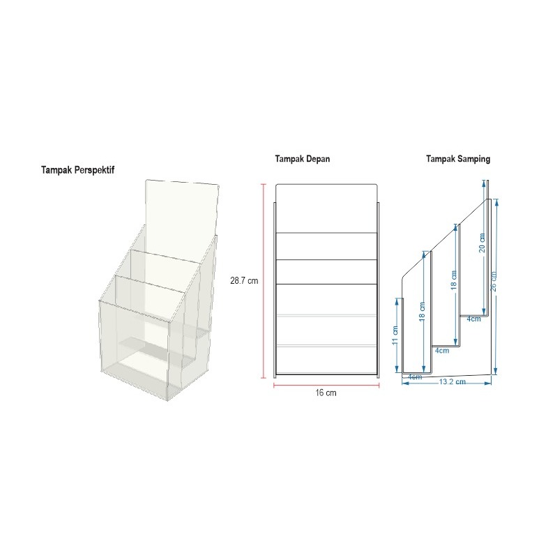

tempat brosur akrilik A5