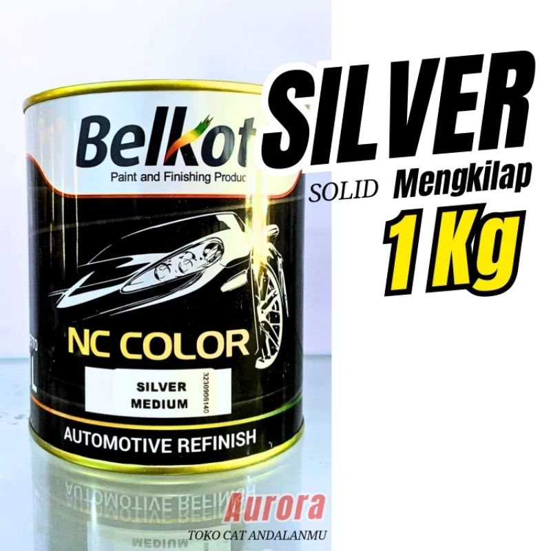 Cat Belkote Silver Medium 1kg cat silver solid mengkilap