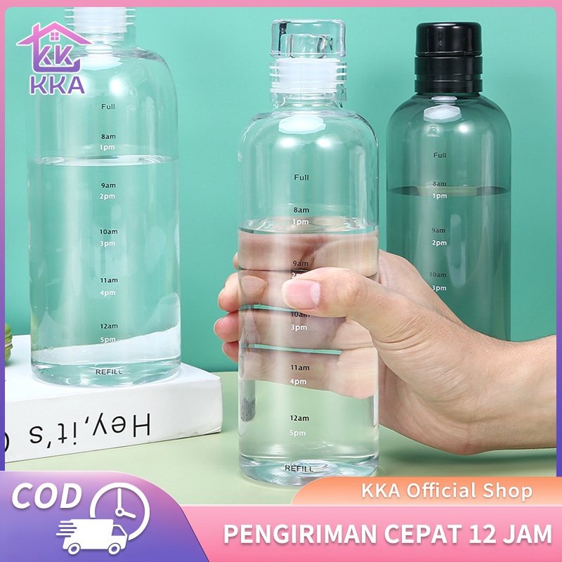 Botol Minuman Portable Cup 500ML Botol Minuman Plastik Premium Gelas Kaca Aesthetic Ala Korea Gift L