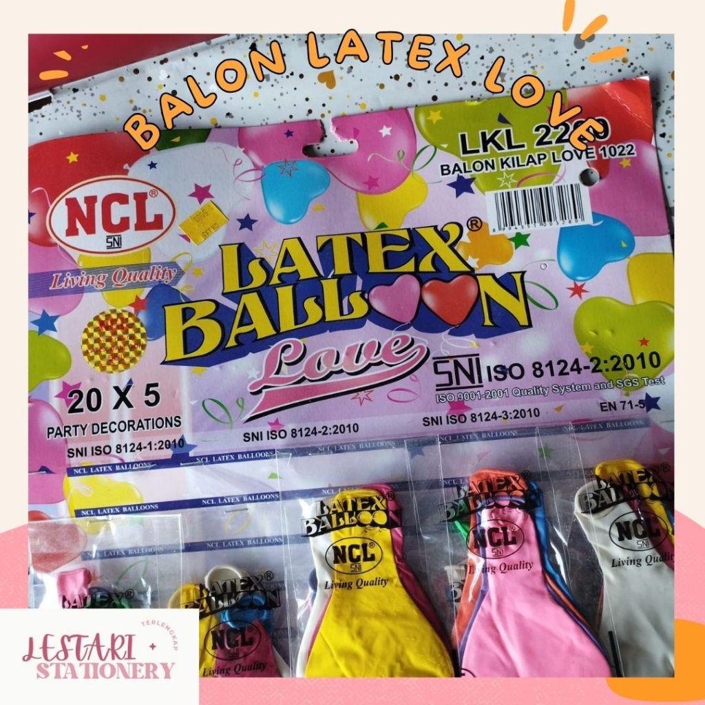 (1 BKS) Balon Latex NCL Love | Balon Ultah | Balon Balon Latex Karakter LOVE HATI NCL 1022 | Lestari