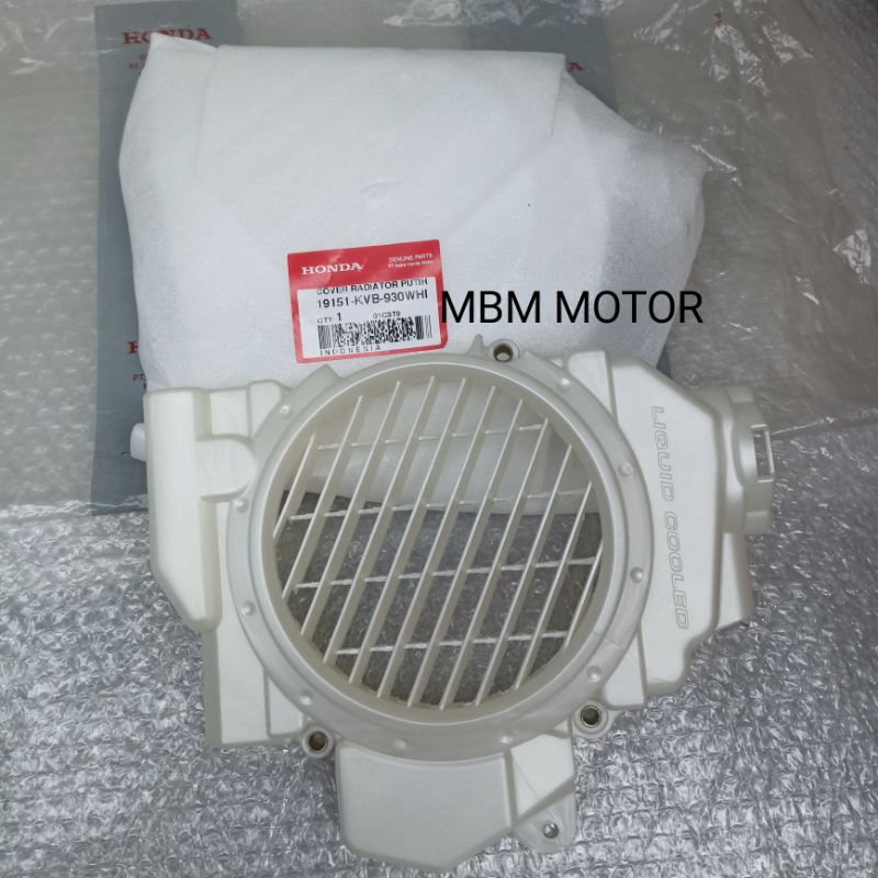 COVER TUTUP RADIATOR PUTIH HONDA VARIO 110 KARBU CW LAMA PERTAMA ORI AHM 19151-KVB-930WHI