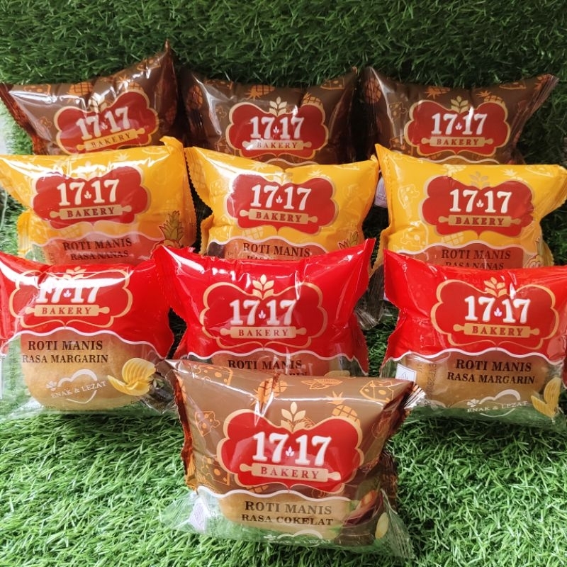 

ROTI 17.17 MIX RASA COKLAT MENTEGA NANAS ISI 10PCA