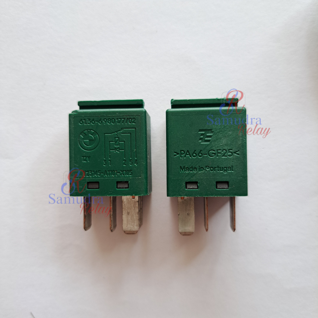 Relay BMW Hijau 61.36-6980 177/02 kaki 5 PA66-GF25 (ORI Asli)
