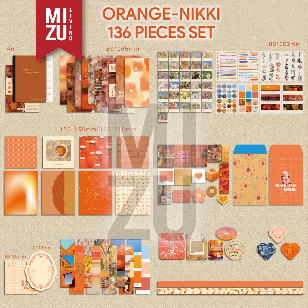 

bib MIZU DEKO-NIKKI Set Vintage Travel Scrapbook Bujodeko Buku Journal Kit Diary Notebook Sticker