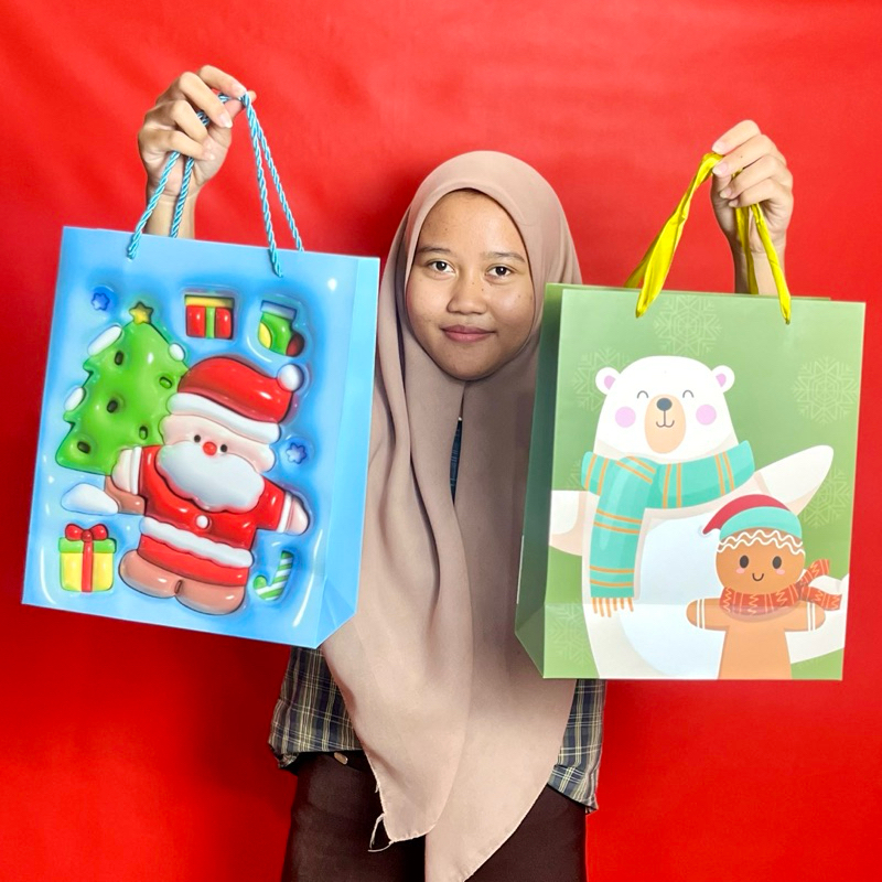

Paper bag premium natalan merry christmas bag gift premium tas kado besar Ecofootwearid