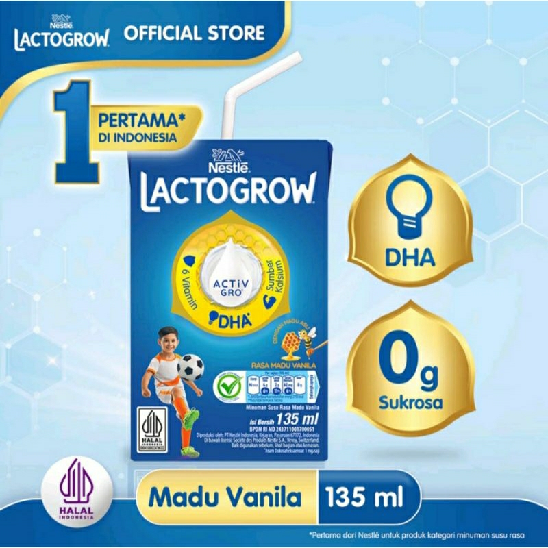 

nestle lactogrow suau UHT madu Vanila 135ml