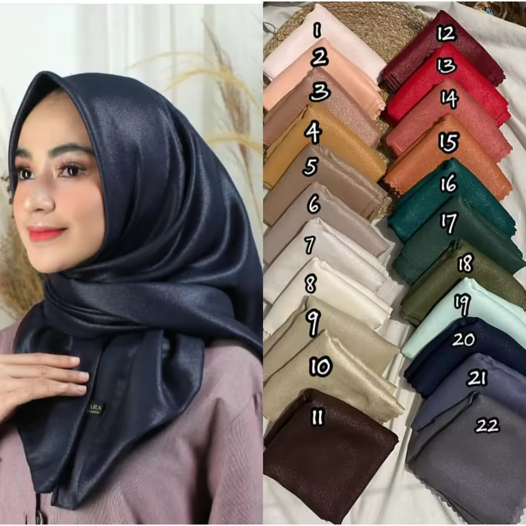 NURBANU KERUDUNG - HIJAB SEGI EMPAT SINAR GLAMOUR/JILBAB GLITER BAHAN SINAR/SEGI EMPAT LASERCUT SEGI