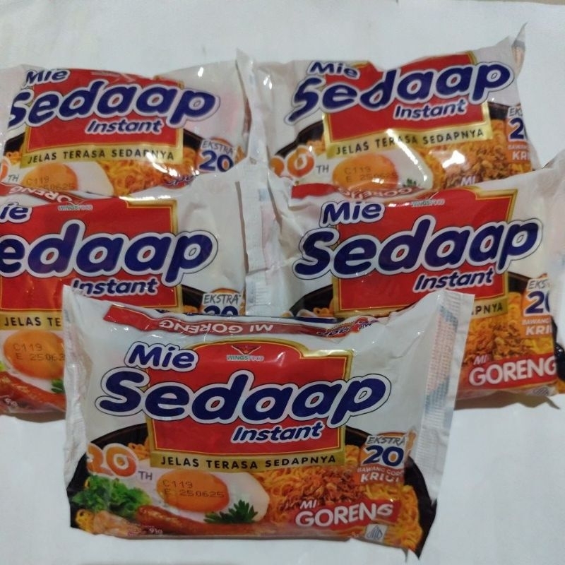 

(5pcs)Mie sedaap goreng extra 20% bawang goreng