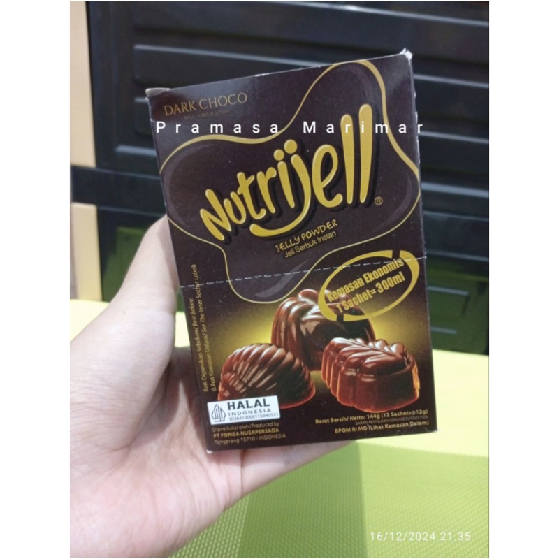 

Nutrijell Dark Choco Cokelat Box Isi 12 sachet @12gram (144gr) Dark Choco