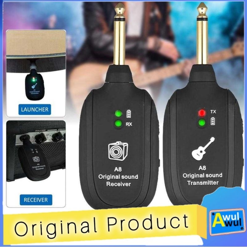 Colokan Gitar Tanpa Kabel UHF Jack Wireless Transmitter Receiver Gitar Bass Keyboard Drum Elektrik M